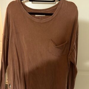 We The Free Brown Long Sleeve Top